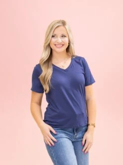 Short Sleeve Essential V Neck Tee By DD Design | S-3XL -Discount Divas Shop de0dbdc6e3590cd23e5aa5378fb3bf10