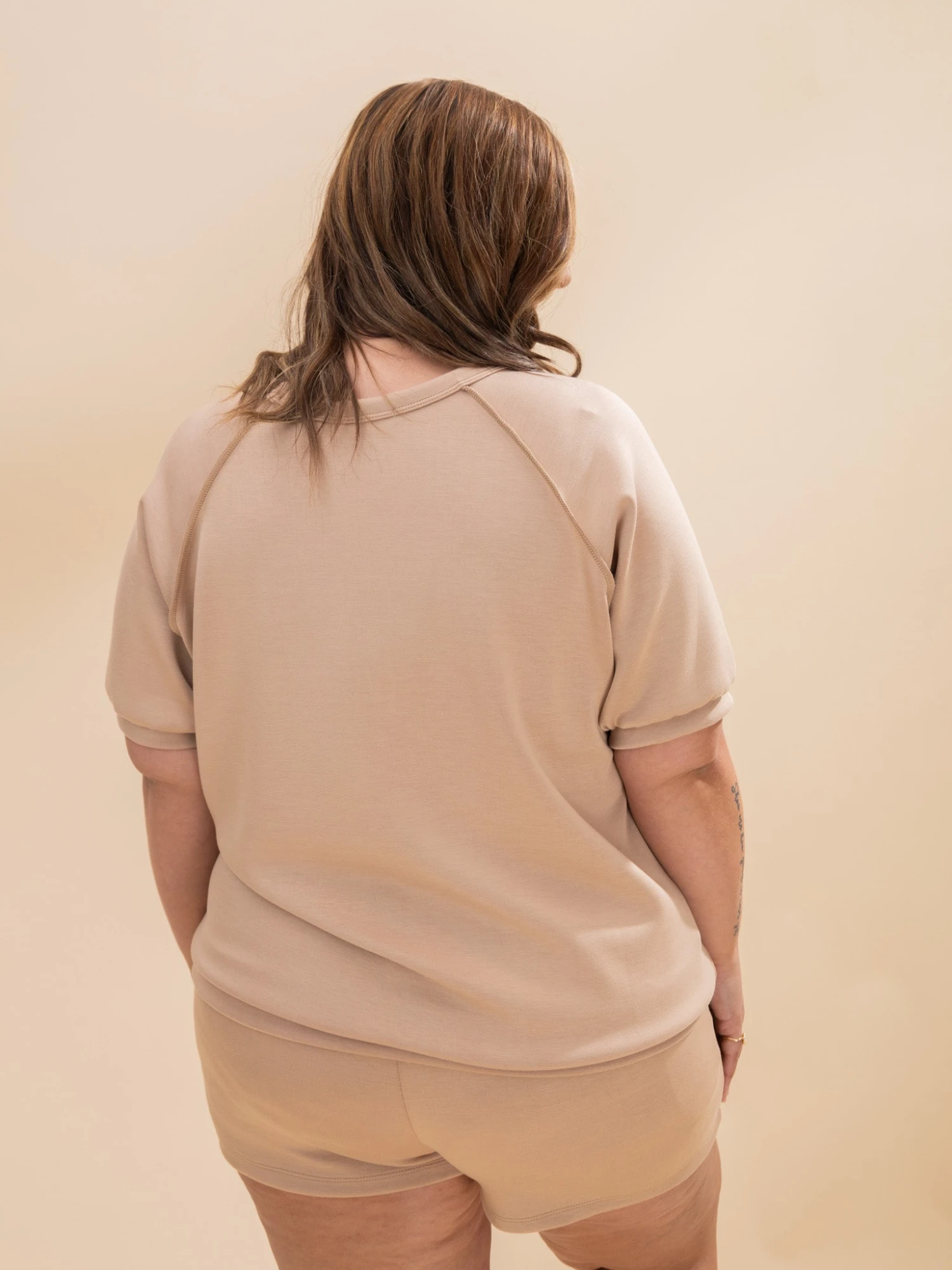 Solid Modal Scuba Banded Short Sleeve Top | S-3XL Pair W/ Sku62403 7 Solid Modal Scuba Banded Short Sleeve Top | S-3XL Pair W/ Sku62403 - Image 7