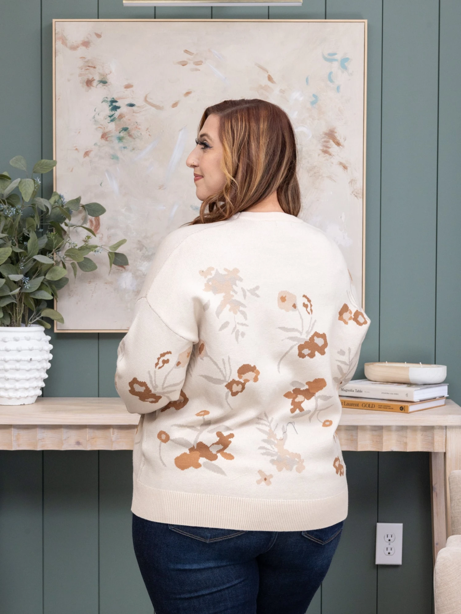 Flower Jacquard Sweater | S-3XL 3 Flower Jacquard Sweater | S-3XL - Image 3
