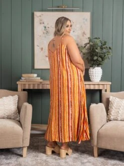 Striped Print Adjustable Maxi Dressw/ Pockets | S - 3X -Discount Divas Shop dfb36ca7432eb1b4bd8612a54e087523