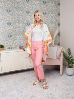 Boho Floral 3/4 Sleeve Split Open Front Kimono | O/S -Discount Divas Shop dfe348c38129382c312288a6a1ab76ed