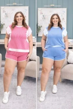 Two Toned Loose Fit Shorts | S-L Pair W/ Sku59715