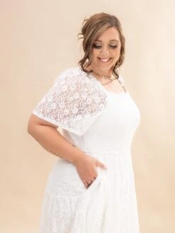 Floral Lace Smocked Short Sleeve Midi Dress | S-3XL -Discount Divas Shop e0e4e3732add9df44243640eb209be82