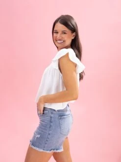 Diva Denim High Rise Fray Hem Short | XS - 3X -Discount Divas Shop e1392558930c0781c6ddf476ea468338