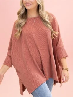 Raised Rib Easy-Fit Dolman 3/4 Sleeve Top By DD Design | Reg - Plus -Discount Divas Shop e14a2fe97bf1835d71576c44854d5d26