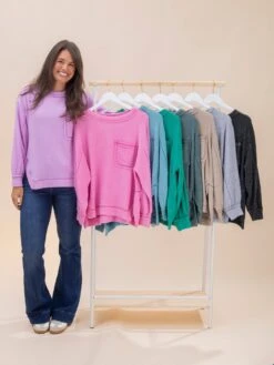 Zenana Luxe Hacci Hi-Low Round Neck Sweater | S/M-L/XL