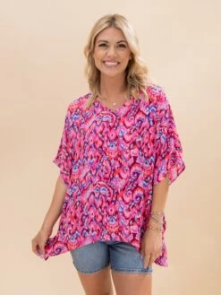Abstract V Neck Half Sleeve Blouse | S-XL -Discount Divas Shop e19e93249939a4bd726490ccfbb944de