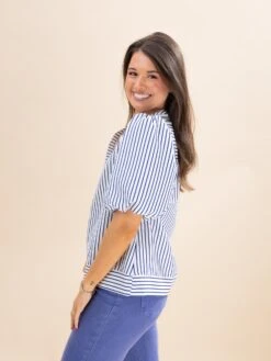 Bubble Sleeve Striped Woven Top | S-L -Discount Divas Shop e30830715a1d60e6da42dd313a760d6b