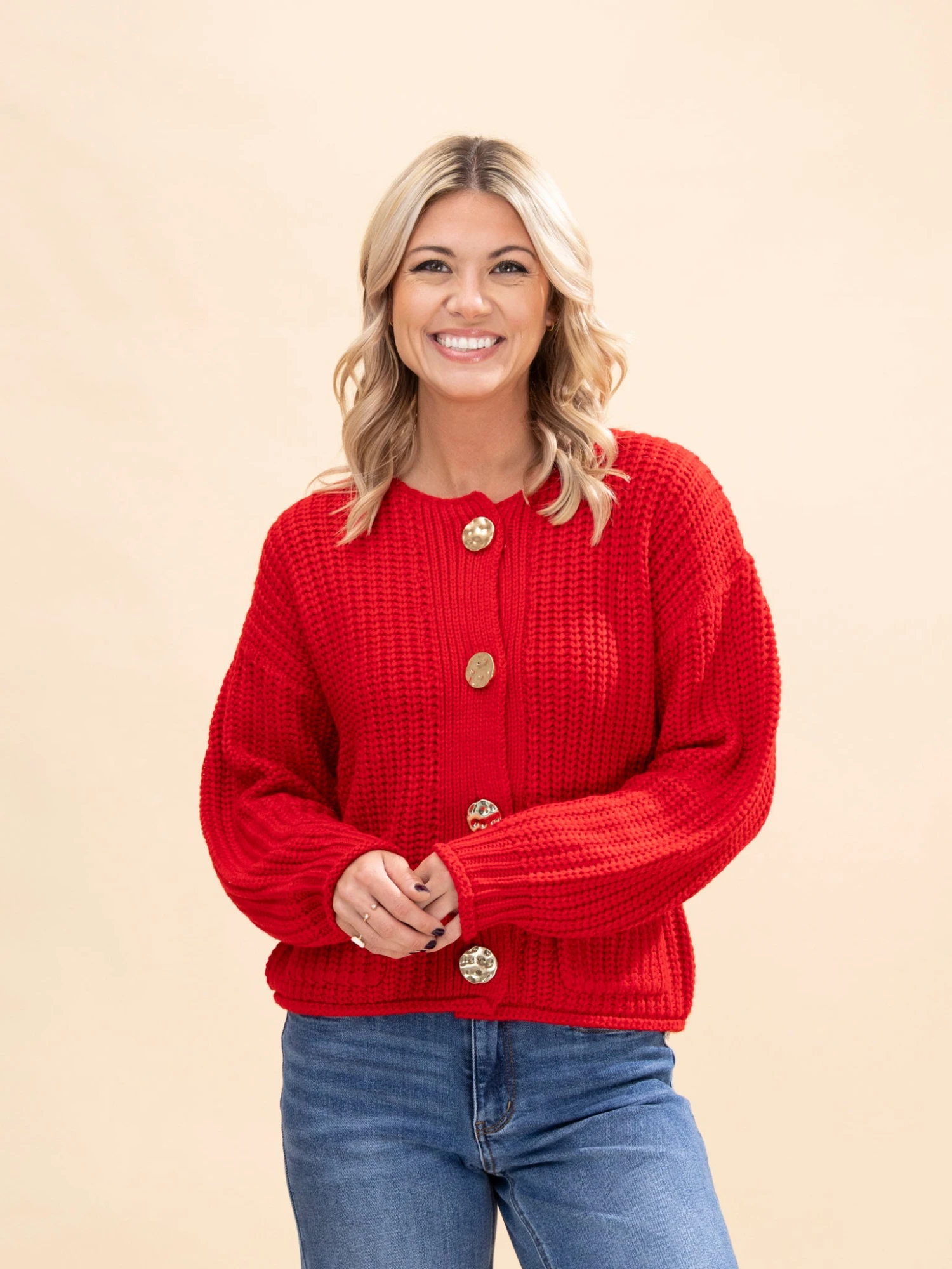 Big Button Accent Sweater Cardigan | S-L 5 Big Button Accent Sweater Cardigan | S-L - Image 5