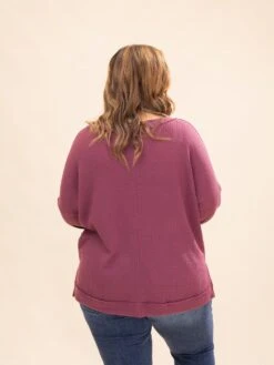 V Neck Waffle Knit Top By DD Design | S-3XL -Discount Divas Shop e35f0046734a151b5fccf6fd2e4c2663