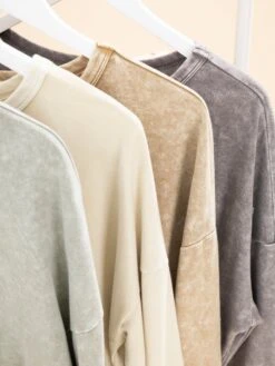 Washed Side Split Long Sleeve Knit Top | S-L -Discount Divas Shop e4523d182bc94af2a6bf74277daced51