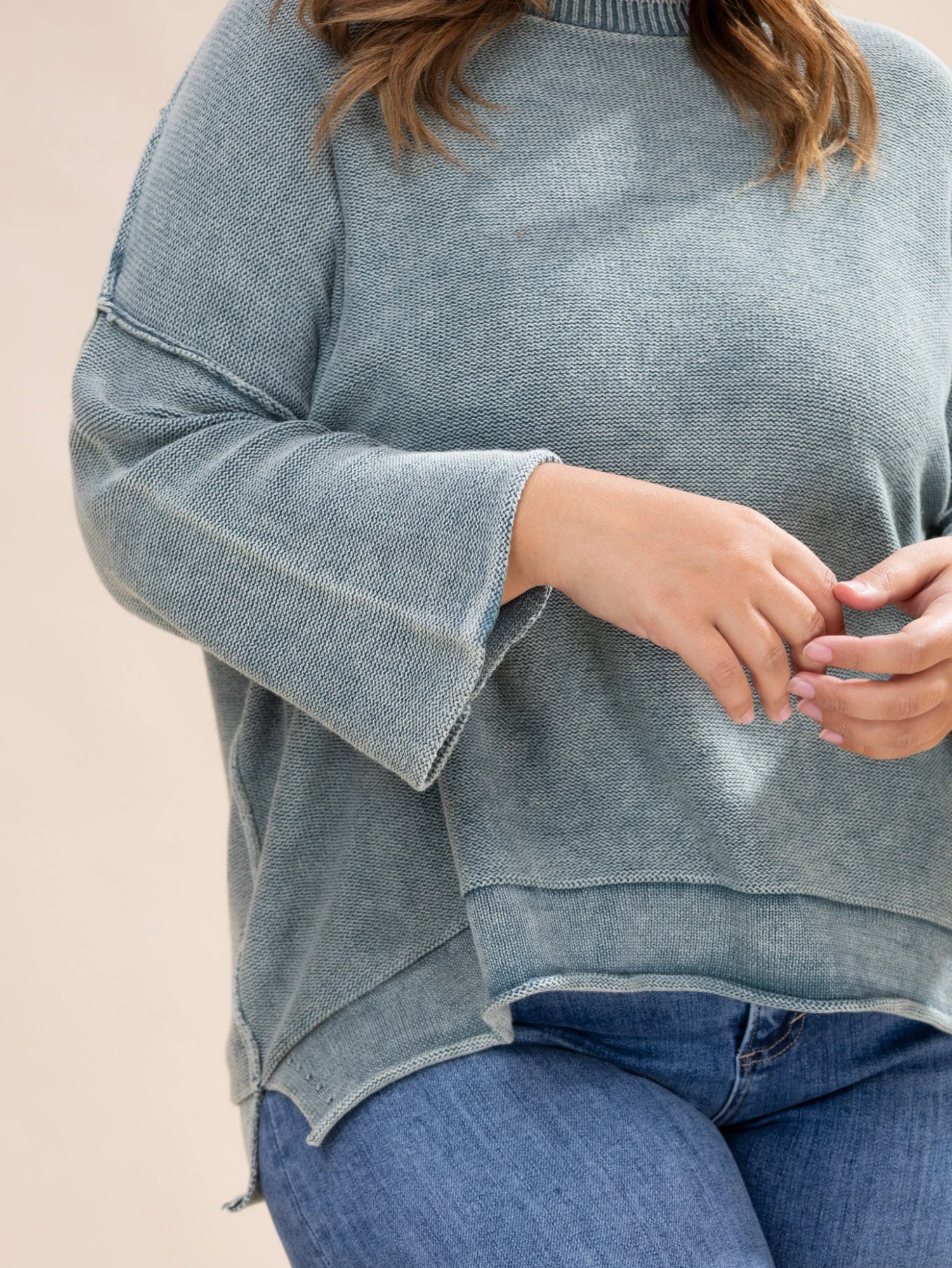 Zenana Washed 3/4 Sleeve Boxy Sweater Top | S-L 7 Zenana Washed 3/4 Sleeve Boxy Sweater Top | S-L - Image 7