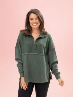 Quarter Zip Pullover By DD Design | S - 2XL -Discount Divas Shop e4db5cd283496bb8461fa62977ded314