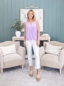 Dear Scarlett Solid Wrinkle Free Surplice Sleeveless Top | S - 3X -Discount Divas Shop e4f93b2f66b39b1c28ff8bbdc2618cd3