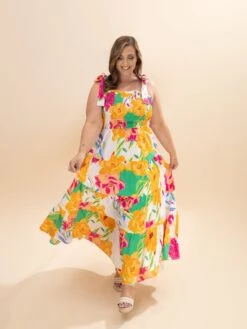 Floral Print Sleeveless Tiered Midi Dress | S-3XL -Discount Divas Shop e517f46d77b9c7b39938f94581e3b867