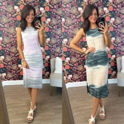 Tie Dye Jersey Knit Sleeveless Midi Dress | S-L -Discount Divas Shop e52b1359254c8259ac0c38119af33819
