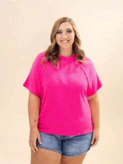 Raised Rib Relaxed Knit Top | S - XL