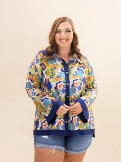 Conversational Printed Oversized Shirt | S-L Pair W/ Sku62789 -Discount Divas Shop e6ee473b1ee86565f9e9ec83fc4b30ad