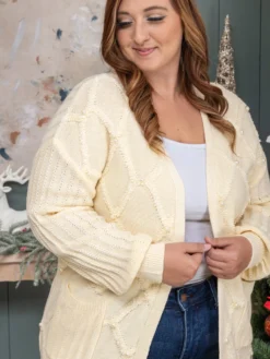 Cable Knit Long Sleeve Open Front Cardigan W/ Pearl Detailing | S - L 11 Cable Knit Long Sleeve Open Front Cardigan W/ Pearl Detailing | S - L -Discount Divas Shop e79c2d5857ef3e154e9cc2d40a336baf scaled