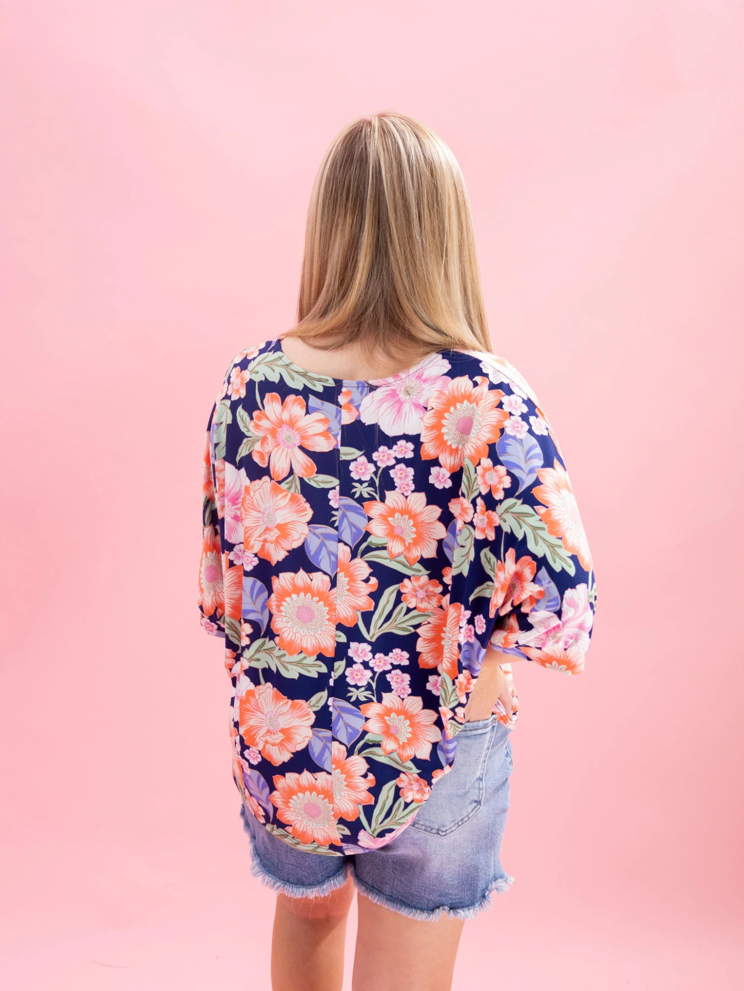 Floral Print V Neck Short Sleeve Top By DD Design | S-3XL Hero 9 Floral Print V Neck Short Sleeve Top By DD Design | S-3XL Hero - Image 9