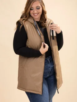 Zip Up Puff Hoodie Vest | S-L -Discount Divas Shop e848b5e531e8075aff2025a572545106