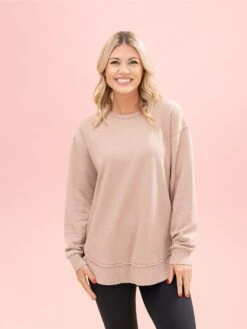 Lived In Rounded Hem Garment Washed Sweatshirt By DD Design | S - 3XL -Discount Divas Shop e89782c4defd4774564a95bae037f80d
