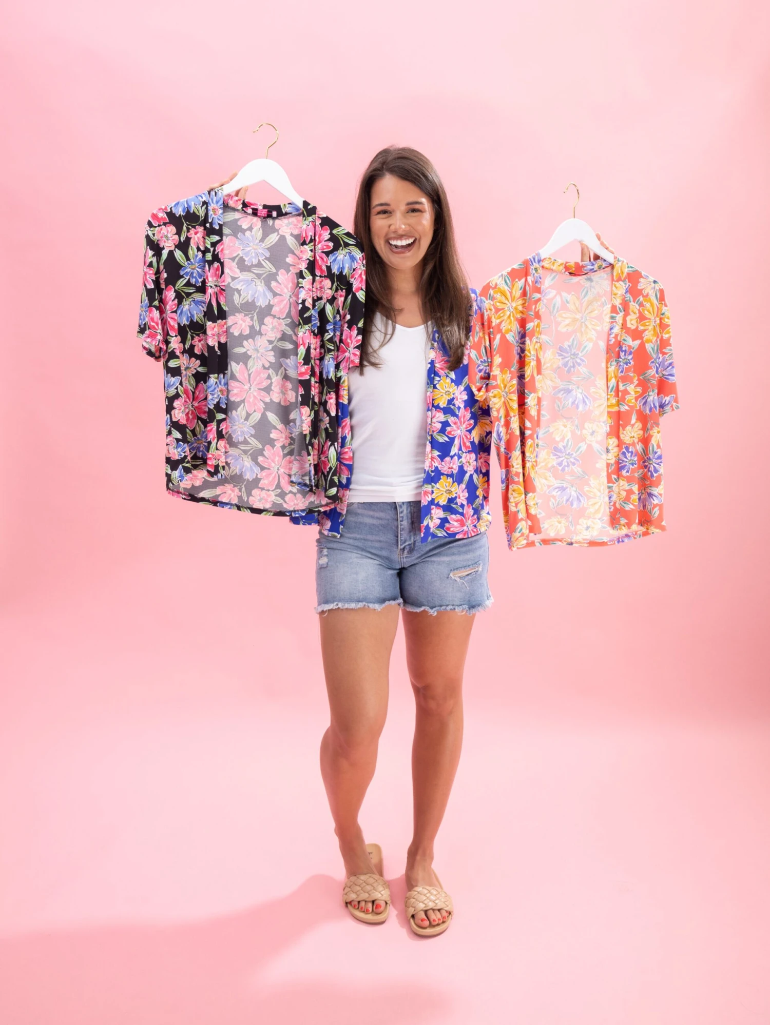 Floral Print Short Sleeve Cardigan By DD Design | S-3XL 1 Floral Print Short Sleeve Cardigan By DD Design | S-3XL