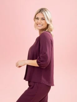 3/4 Bubble Sleeve V Neck Airflow Top By DD Design | S-3XL Pair W/ Sku63858 -Discount Divas Shop e9f31f03b4a932e5feeb9e31a9c9f0c3