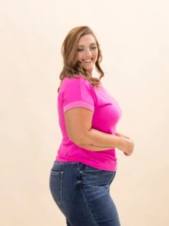 Solid Top W/ Solid Ribbed Neck & Sleeve | S-L -Discount Divas Shop ea0491b7b2453ab3be3ad76ba0734d7b