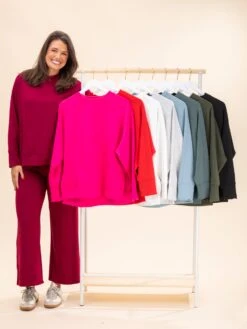 Zenana Scuba Round Neck Pullover W/ Sided Slits | S-3X Pair W/ Sku56511