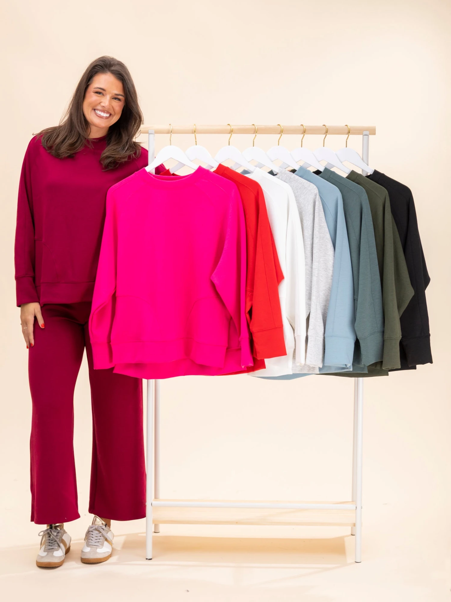 Zenana Scuba Round Neck Pullover W/ Sided Slits | S-3X Pair W/ Sku56511 1 Zenana Scuba Round Neck Pullover W/ Sided Slits | S-3X Pair W/ Sku56511