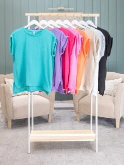 Zenana Double Gauze Round Neck Folded Short Sleeve Top | S-L *Final Sale* 21 Zenana Double Gauze Round Neck Folded Short Sleeve Top | S-L *Final Sale* -Discount Divas Shop eaf52dc17d682af6b6eb38d28036e484