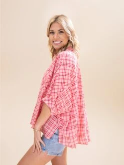 Short Sleeve Collared Button Down Top | S-L Backyard BBQ -Discount Divas Shop eb4b3b33c9f22c099888d54b9cdbafdf