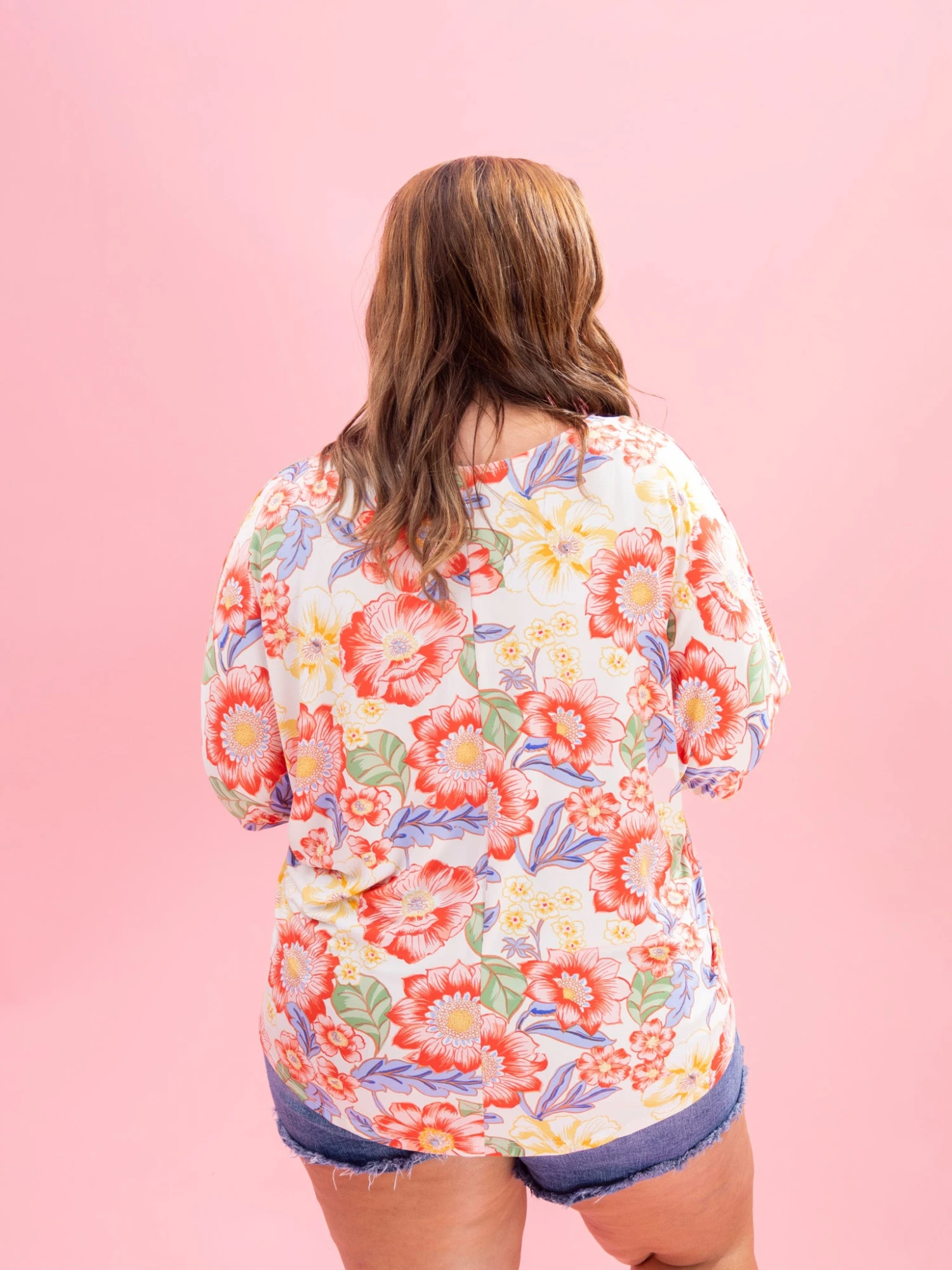 Floral Print V Neck Short Sleeve Top By DD Design | S-3XL Hero 12 Floral Print V Neck Short Sleeve Top By DD Design | S-3XL Hero - Image 12