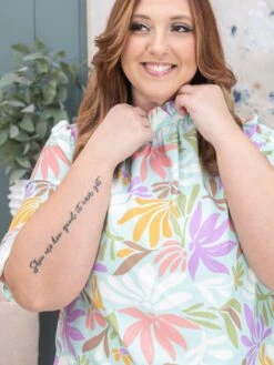 Floral Print Ruffled Neckline Puff Sleeve Top | S-XL -Discount Divas Shop ec39d5fbd0316cc5d7a7c4bf4eddb416