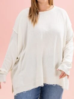 Oversized Lightweight Raw Hem Sweater By DD Design | S-3XL -Discount Divas Shop ec5400873c8390bd34022474eda7f68d