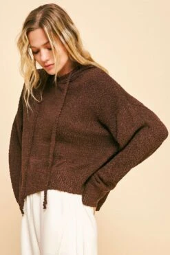 Solid Textured Long Sleeve Hoodie Sweater | S - L Davi & Dani