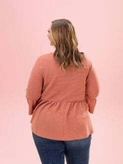 Comfy Knit Ruffle Hem 3/4 Sleeve Top By DD Design | S-3XL -Discount Divas Shop ef0736fe2c1981903ba5676502bffab2