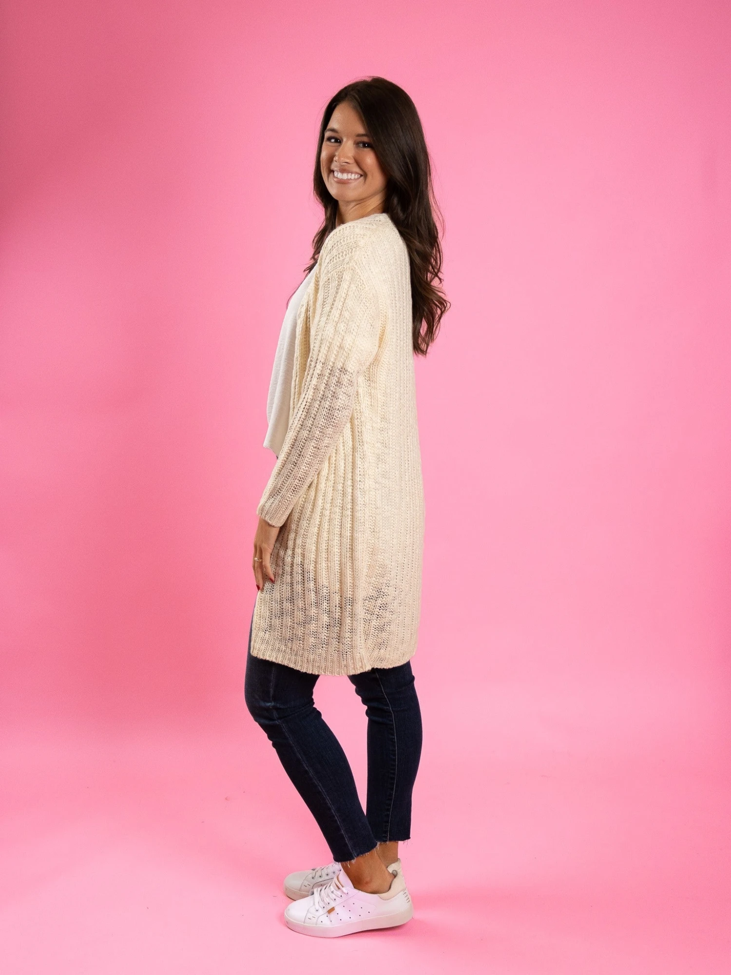 Open Front Long Sleeve Duster Knit Cardigan | S-3X 2 Open Front Long Sleeve Duster Knit Cardigan | S-3X - Image 2