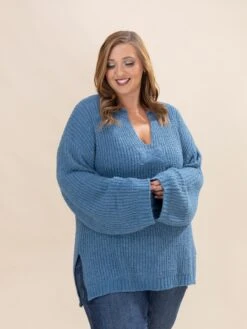 Long Sleeve V Neck Knit Sweater Tunic | S-L -Discount Divas Shop f006ea18d05a95856bdc38b9f099b4a7