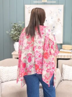 Floral Patterned Open Front Short Sleeve Cardigan | S - 3X -Discount Divas Shop f06e0700af85914d82bd1fb86a1f475d