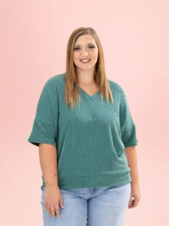 Raised Rib Half Sleeve V Neck Top By DD Design | S-3XL -Discount Divas Shop f0844083fe78ac87805d7b4ce3e4bcfe