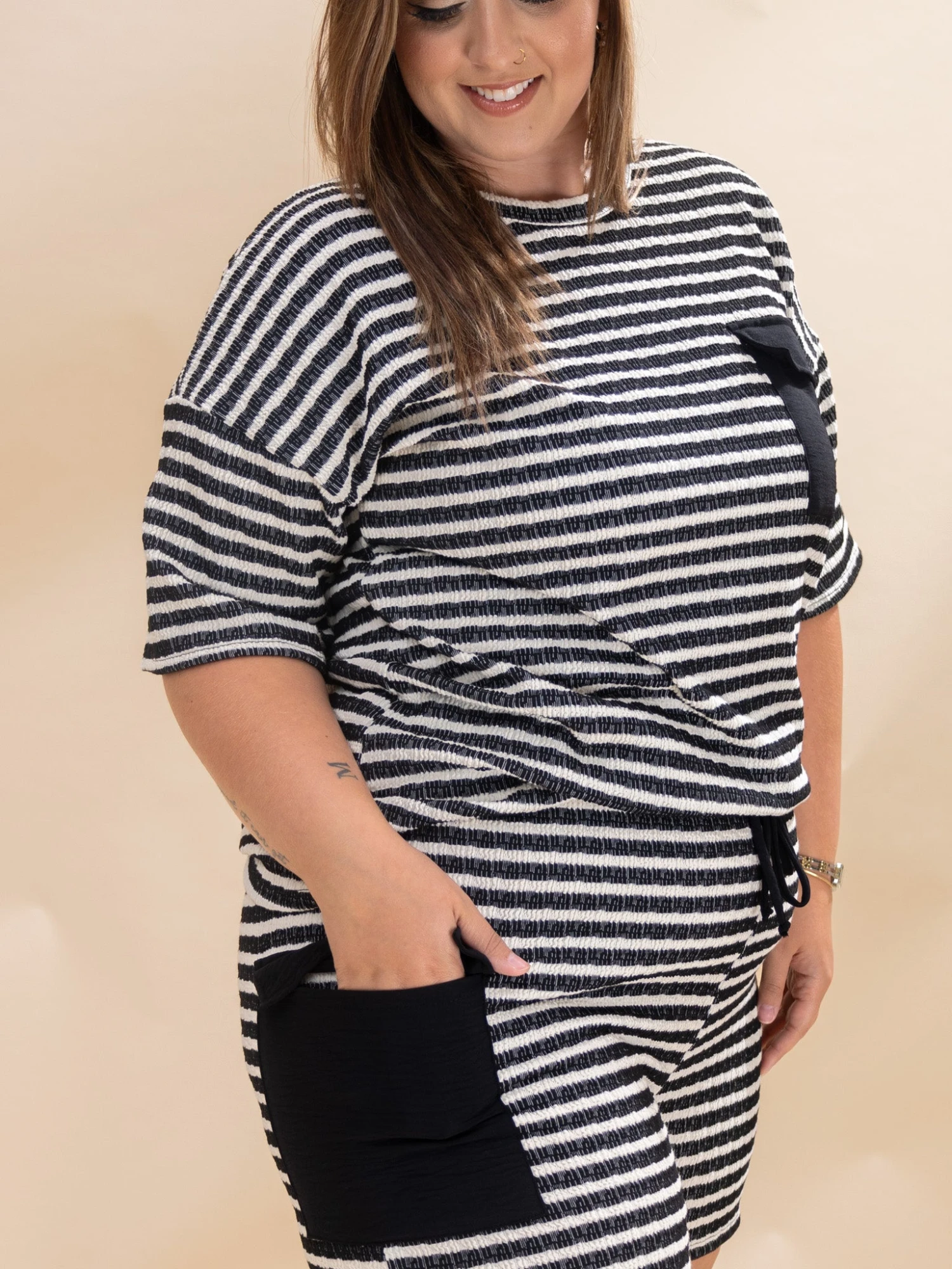 Jacquard Stripe Casual Shorts | S-3XL Pair W/ Sku61964 3 Jacquard Stripe Casual Shorts | S-3XL Pair W/ Sku61964 - Image 3