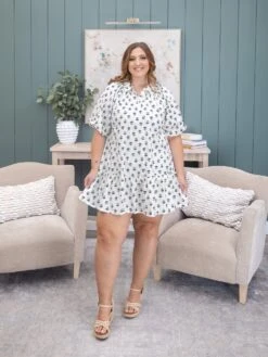 Floral Print Short Dress With Puff Sleeves | S-L