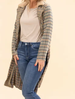 Mixed Plaid Color Block Coat | S-L Western