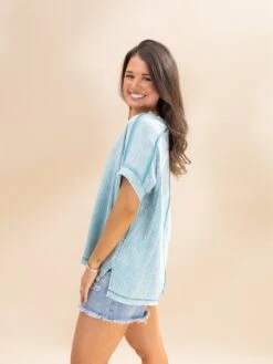 Zenana Acid Washed Double Gauze Short Sleeve Shirt | S-3X -Discount Divas Shop f41b20263c91039d27143e8d88f8e56a