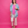 Dear Scarlett Wrinkle Free 3/4 Sleeve Printed Cardigan | S-3X