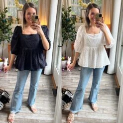 Eyelet Fabric Blouse| S-L *Final Sale*