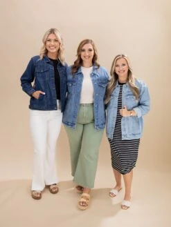 Button Up Denim Jacket With Button Flap Chest Pockets | S-XL