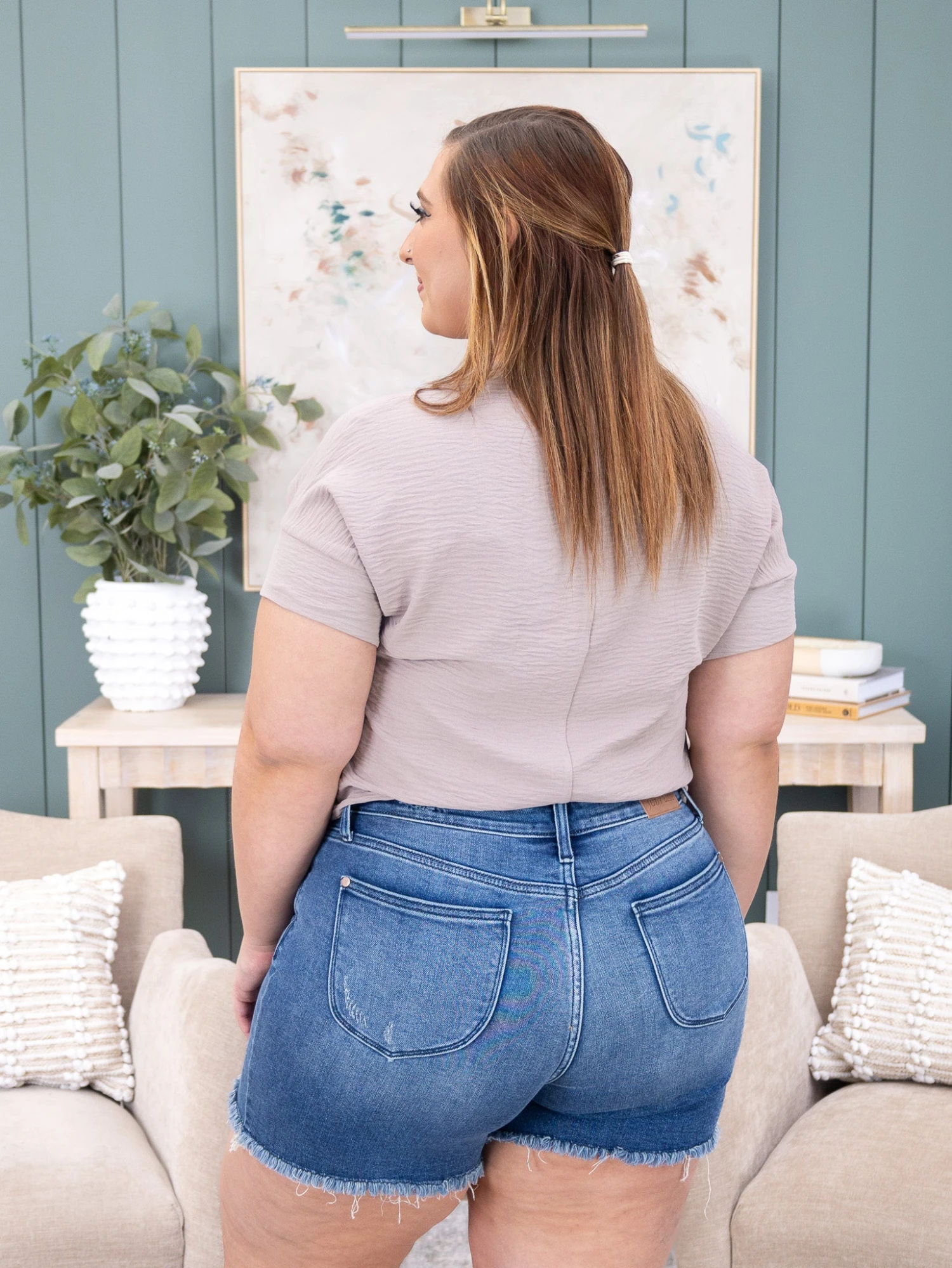 Judy Blue High Waist V Front Shorts W/ Shield Pockets | S-3XL 4 Judy Blue High Waist V Front Shorts W/ Shield Pockets | S-3XL - Image 4